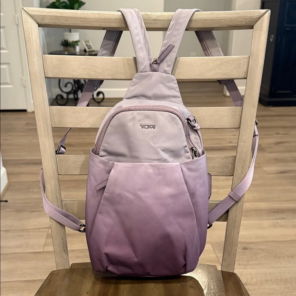 Tumi Two-Tone Purple and Gray Voyageur Kileen Convertible Sling - Picture 11 of 12